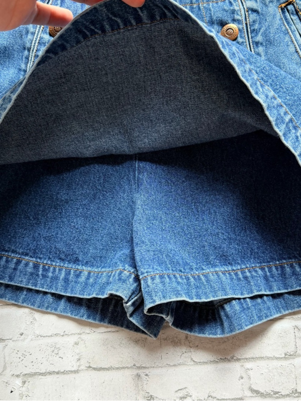 Vintage 90s UNIONBAY Blue Denim Mini Skort - Picture 5 of 9